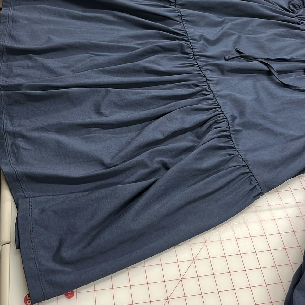 ASOS Peasant Tiered Oversized V-Neck Drawstring Chest 3/4 SLV Navy Mini 6 Tall - Picture 7 of 15